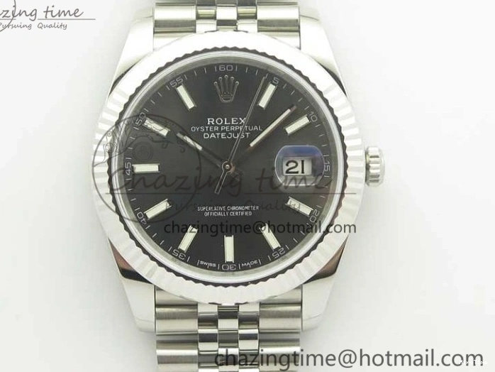 MiroTime 0219 DateJust 41 126334 SS REF 1:1 Best Edition Gray Dial Stick Markers on Jubilee Bracelet A3235 Clone V OdorResistant 3382